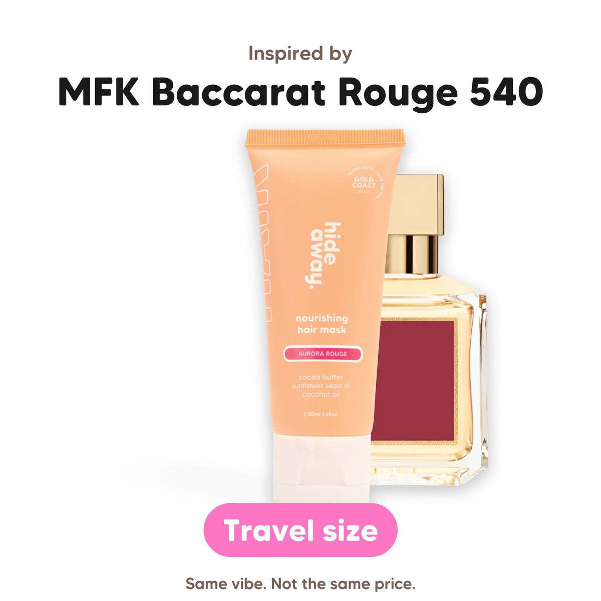 Aurora Rouge hair mask mini, inspired by MFK Baccarat Rouge 540