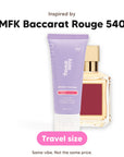 Aurora Rouge shower mousse mini, inspired by MFK Baccarat Rouge 540