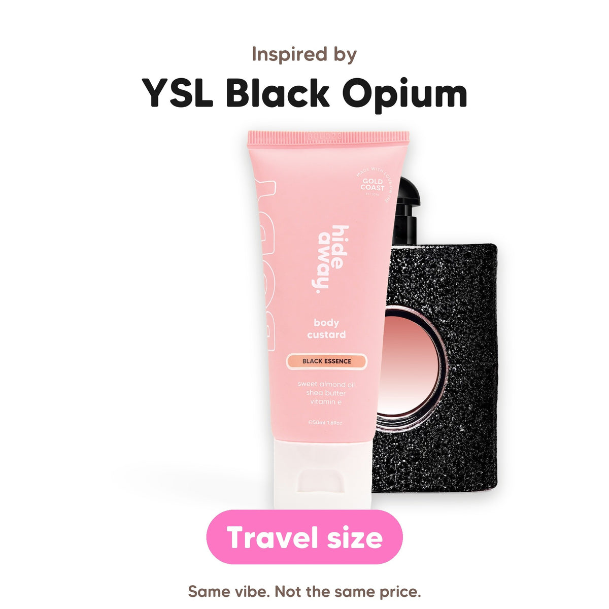 Black Essence body custard mini, inspired by YSL Black Opium