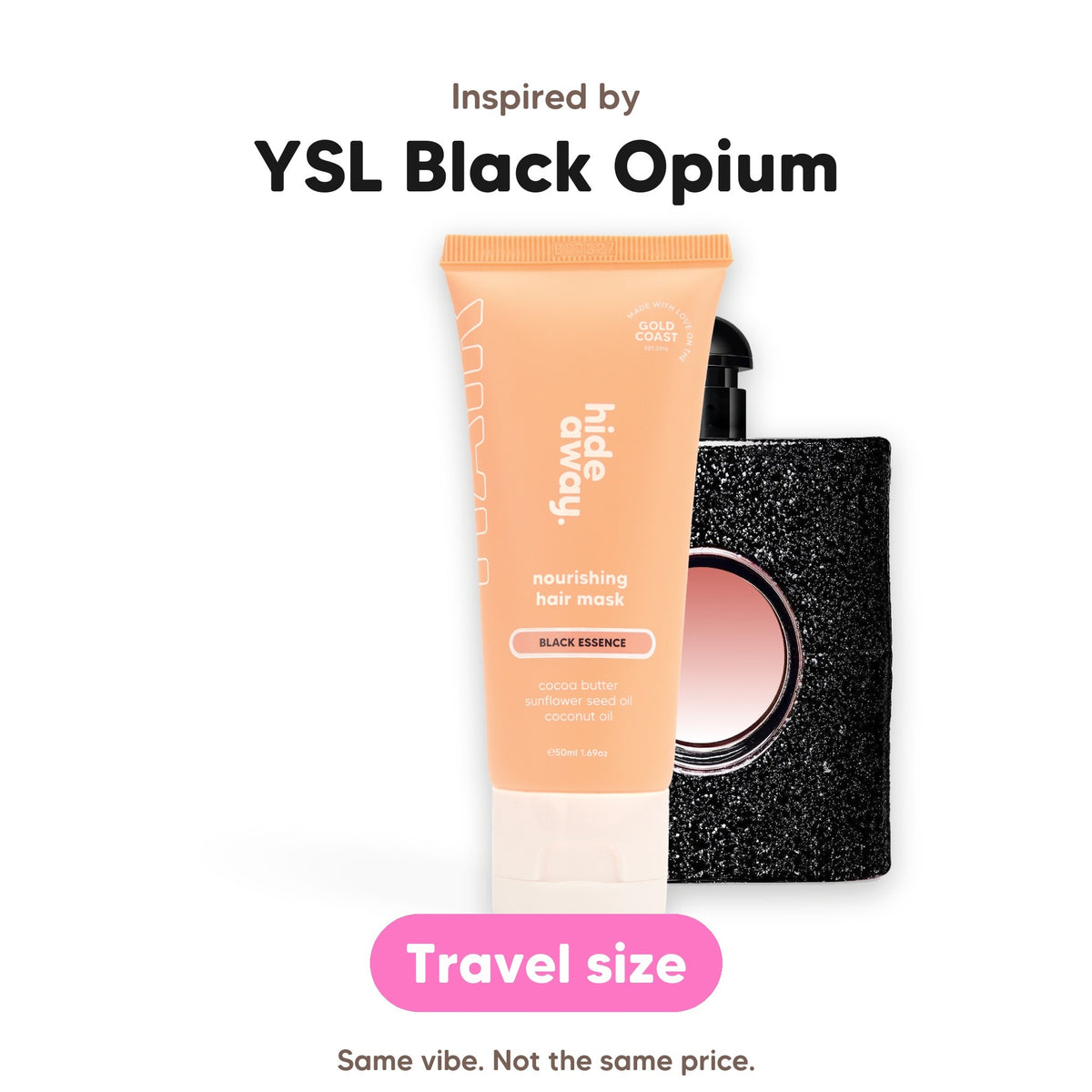 Black Essence hair mask mini, inspired by YSL Black Opium