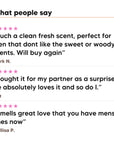 Three five star customer reviews of Hideaway. Ocean Blue perfume