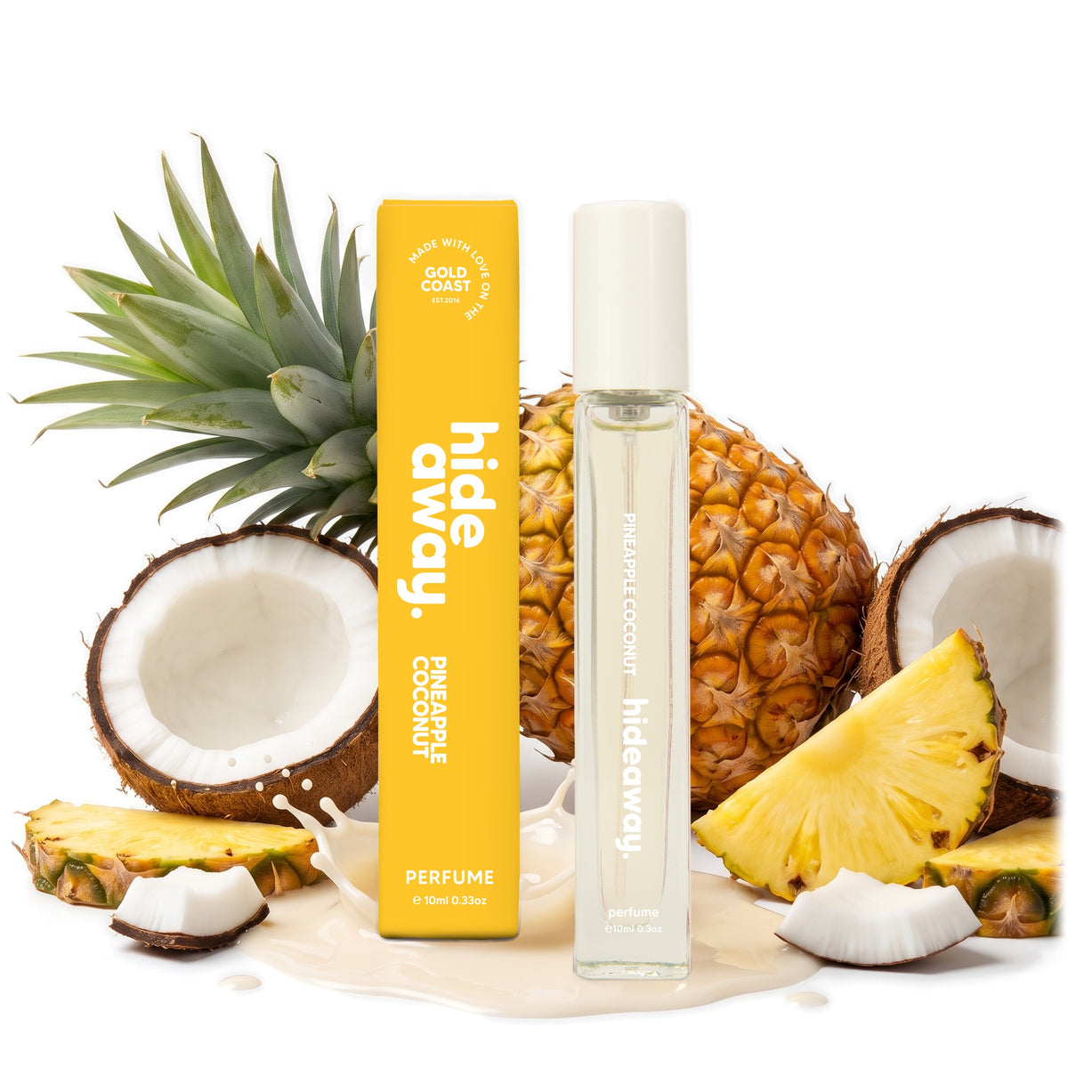 Hideaway. Pineapple Coconut perfume 10ml with fresh pineapple and coconut