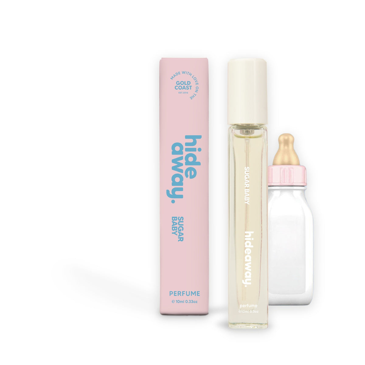 Hideaway. Sugar Baby perfume 10ml beside the Melanie Martinez Cry Baby Milk bottle it is inspired by