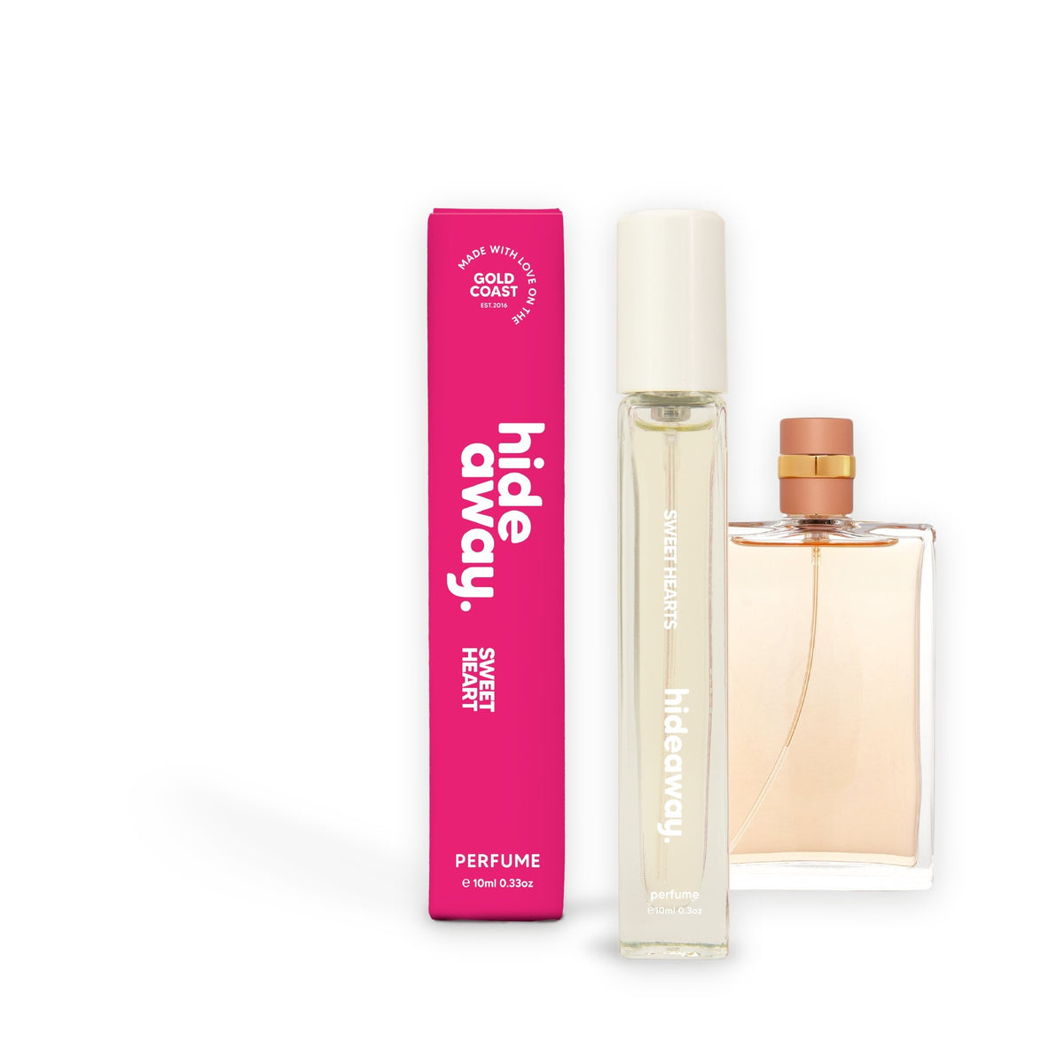 Hideaway. Sweet Heart perfume 10ml beside the Chanel Allure bottle it is inspired by