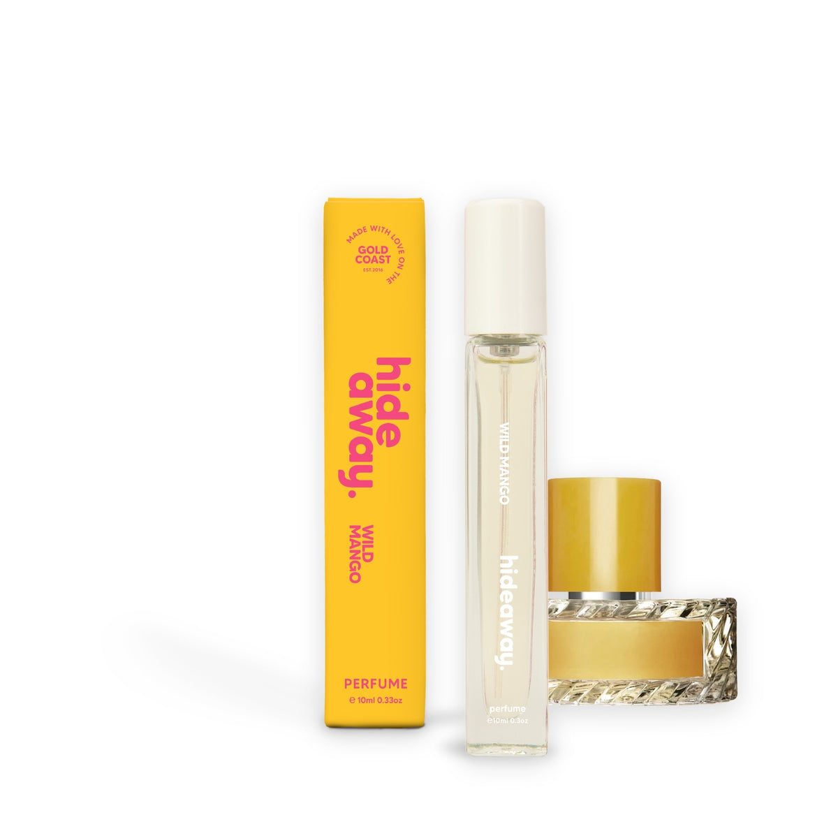 Hideaway. Wild Mango perfume 10ml beside the Vilhelm Parfumerie Mango Skin bottle it is inspired by