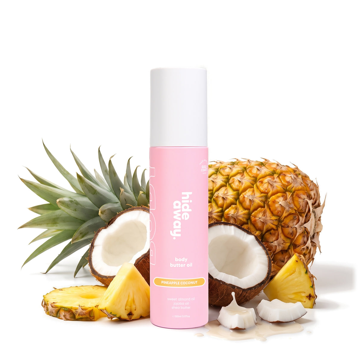 Hideaway. Pineapple Coconut body butter oil with fresh pineapple and coconut
