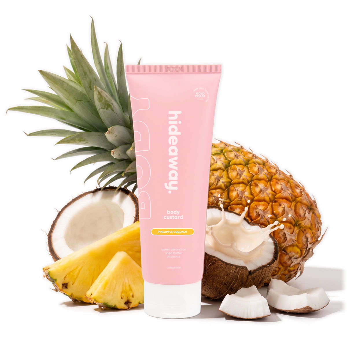 Hideaway. Pineapple Coconut body custard with fresh pineapple and coconut