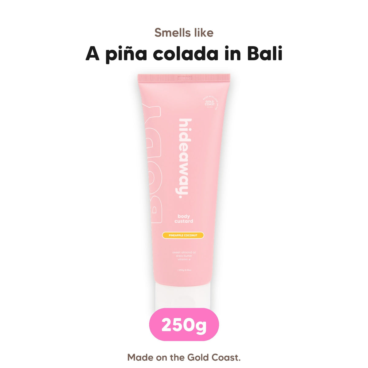 Pineapple Coconut body custard, smells like a piña colada in Bali