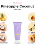 Notes inside Pineapple Coconut body scrub: Pineapple, coconut, creamy coconut milk, rum accord, sweet vanilla, tropical fruits