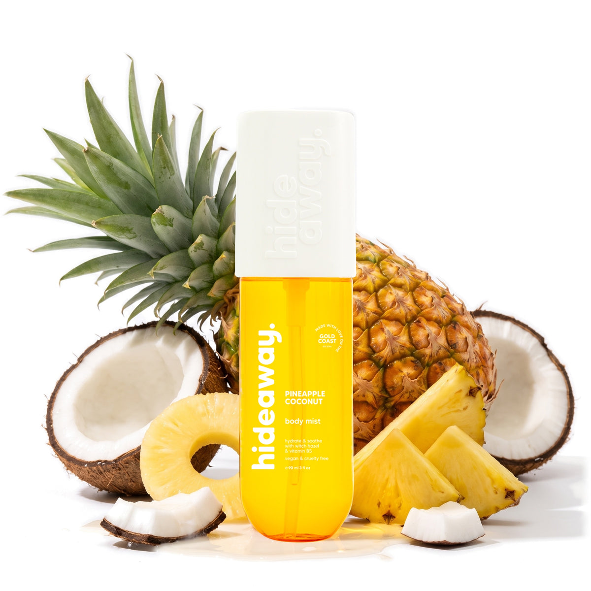 Hideaway. Pineapple Coconut body mist with fresh pineapple and coconut