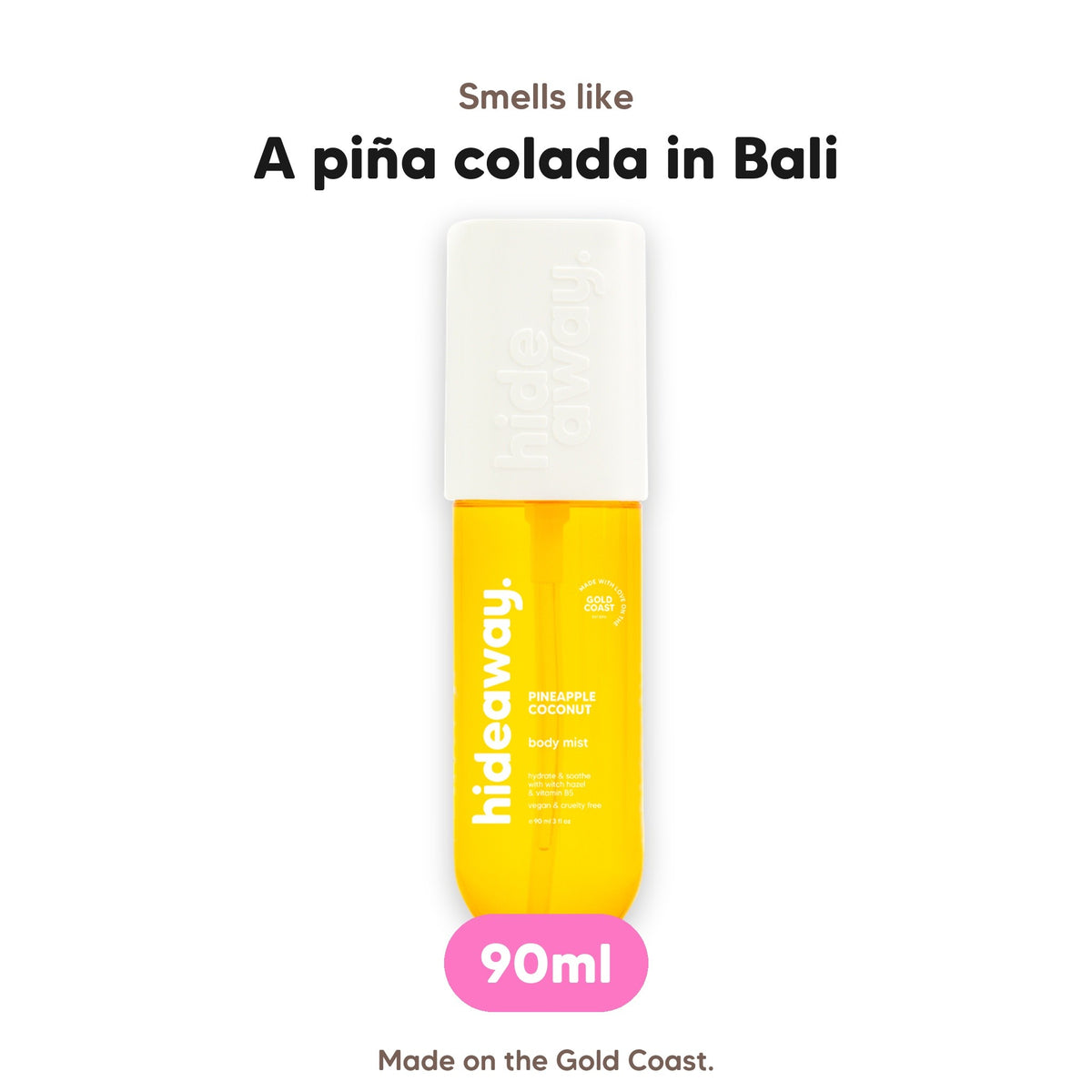 Pineapple Coconut body mist, smells like a piña colada in Bali