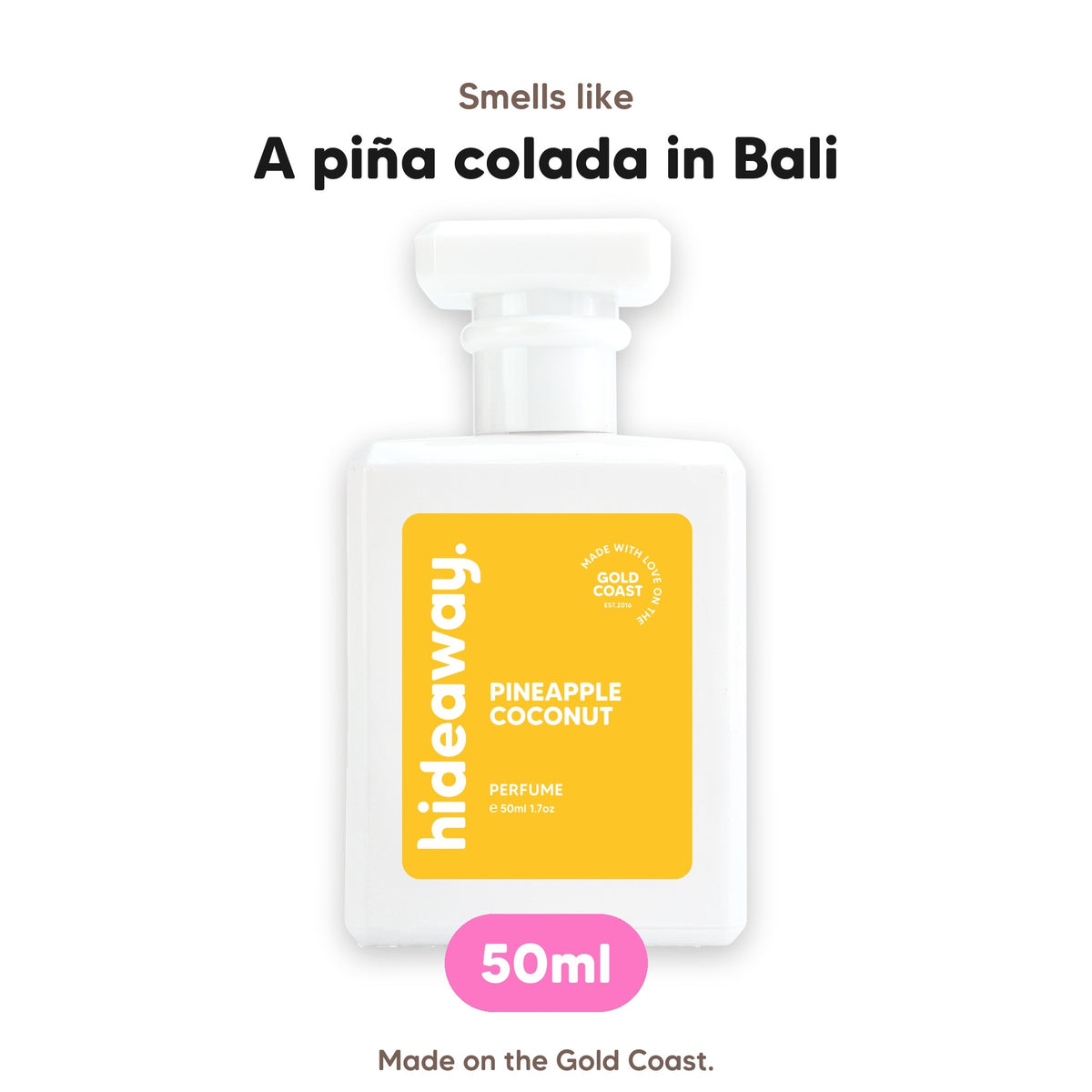 Pineapple Coconut perfume, smells like a piña colada in Bali, 50ml