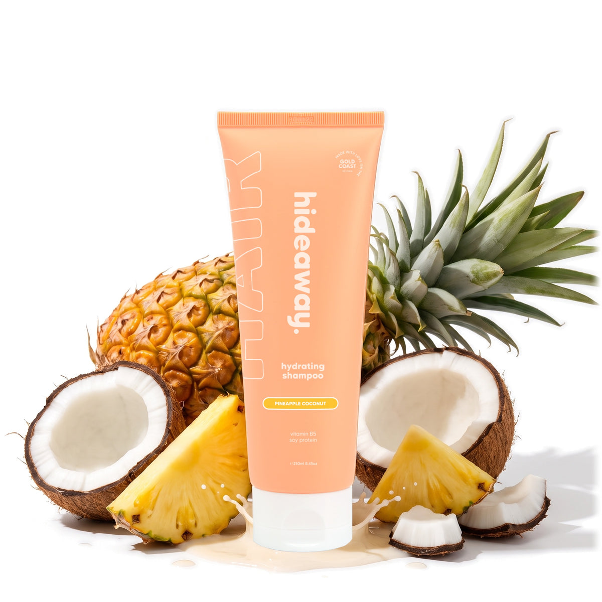 Hideaway. Pineapple Coconut shampoo with fresh pineapple and coconut