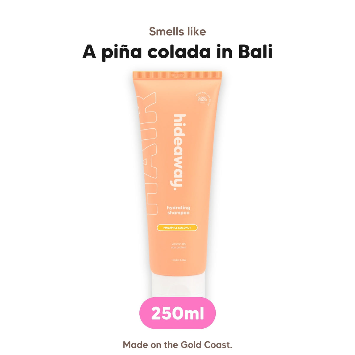 Pineapple Coconut shampoo, smells like a piña colada in Bali