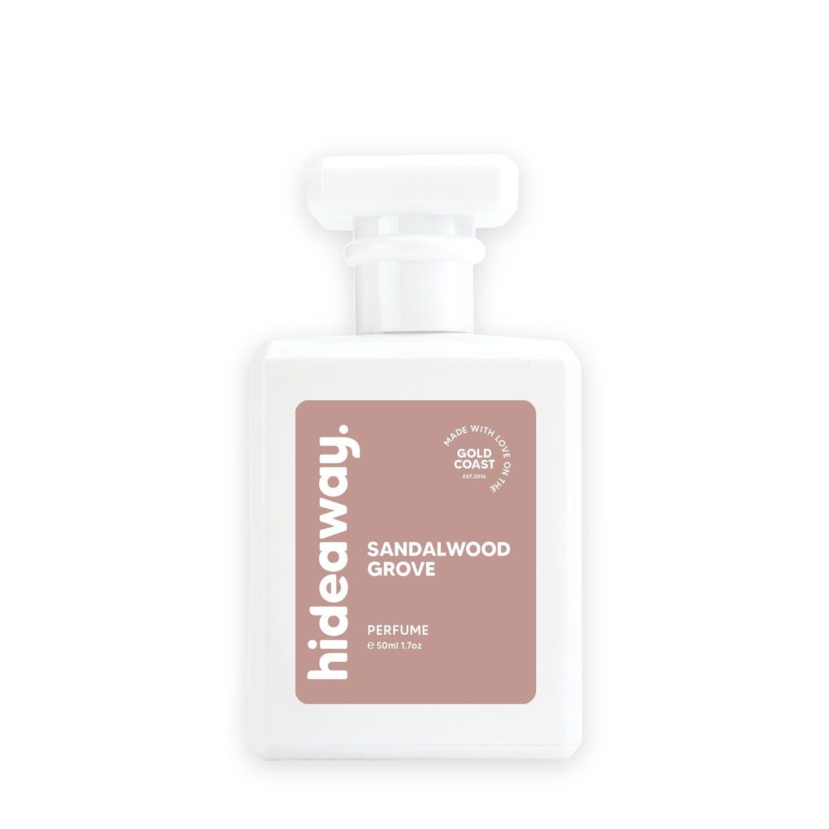 Hideaway. Sandalwood Grove perfume 50ml bottle