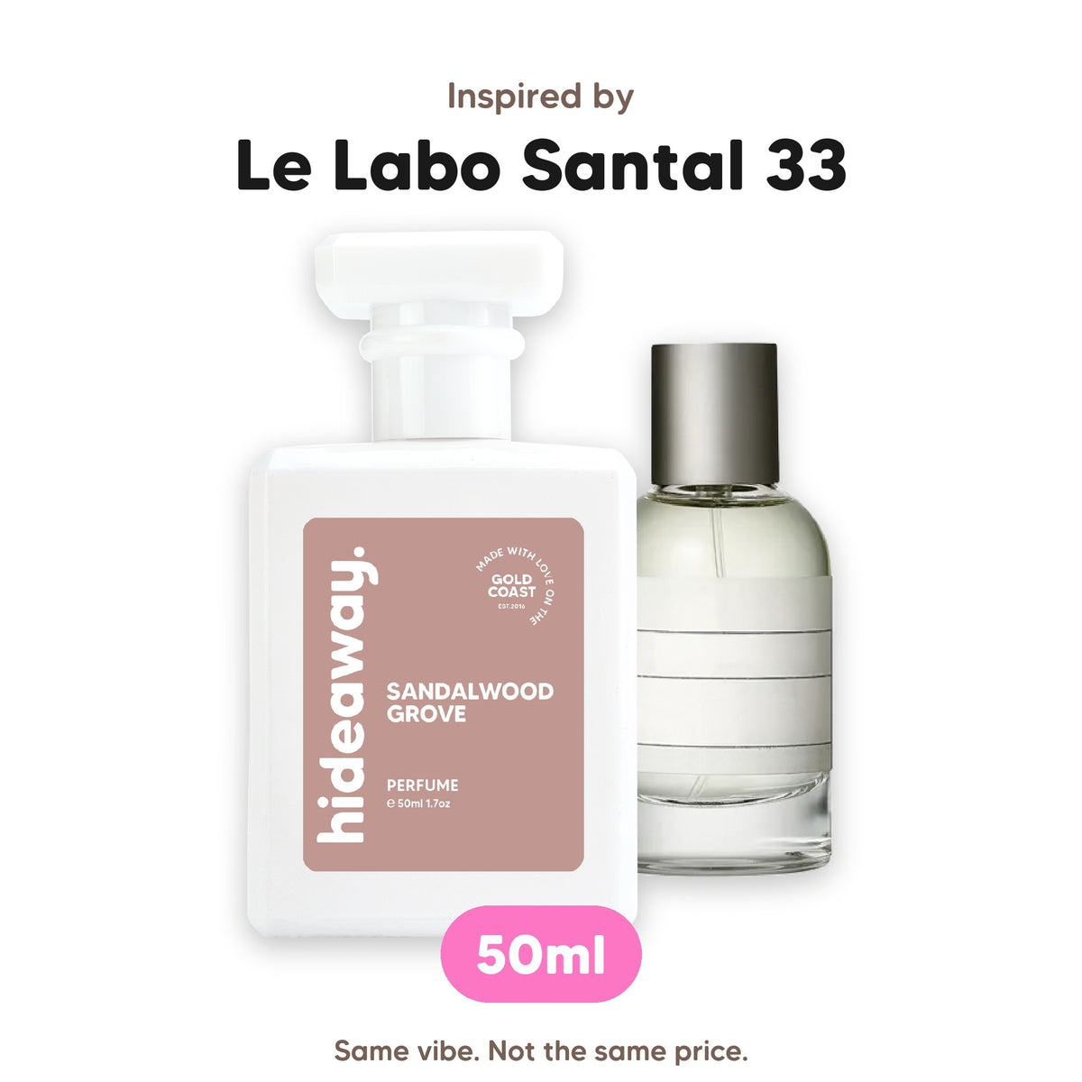 Sandalwood Grove perfume, inspired by Le Labo Santal 33, 50ml