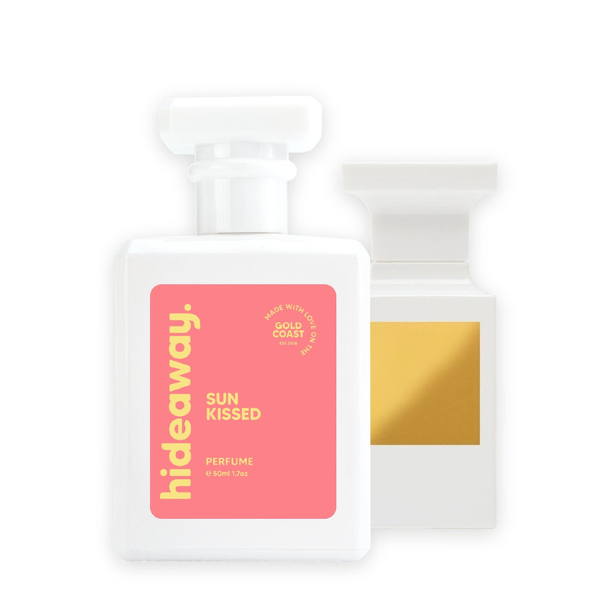 Hideaway. Sun Kissed perfume 50ml beside the Tom Ford Soleil Blanc bottle it is inspired by