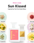 Notes inside Sun Kissed: Pistachio, bergamot, cardamom, pink pepper, tuberose, ylang-ylang