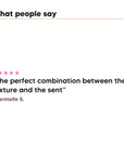 One five star customer review of Hideaway. Vanilla Caramel hair mask