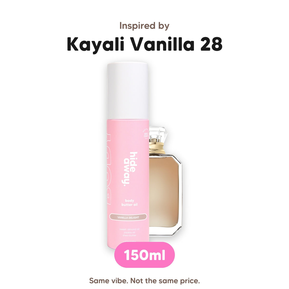 Vanilla Delight body butter oil, inspired by Kayali Vanilla 28
