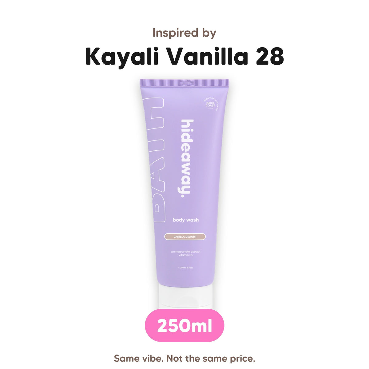 Vanilla Delight body wash, inspired by Kayali Vanilla 28