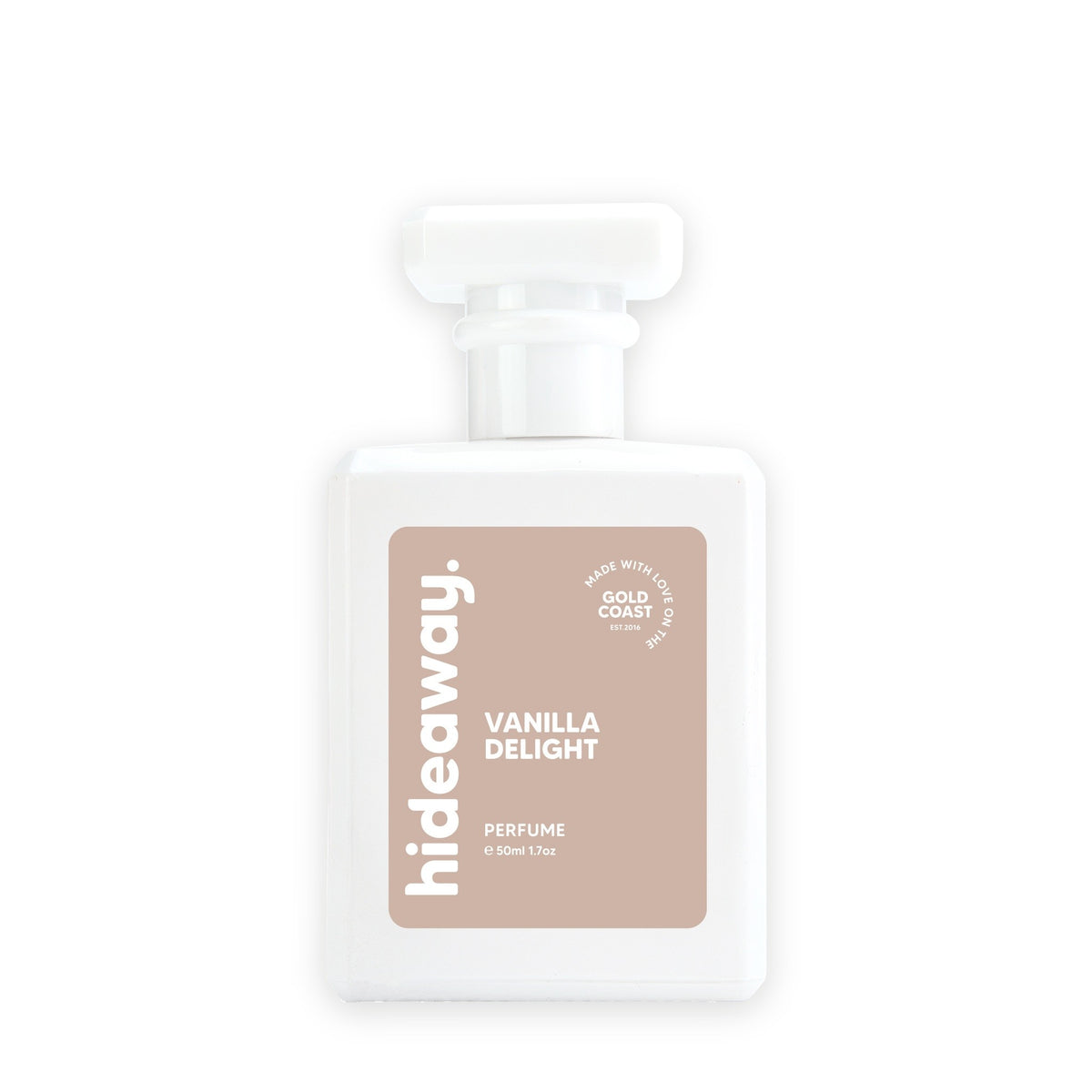 Hideaway. Vanilla Delight perfume 50ml bottle