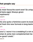 Three five star customer reviews of Hideaway. Velvet Affair perfume