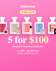 Hideaway 5 perfumes for $100 bundle