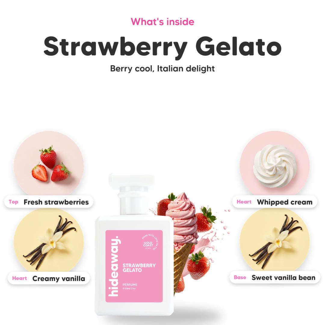 The notes in Strawberry Gelato, animated