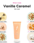 The notes in Vanilla Caramel hair mask, animated