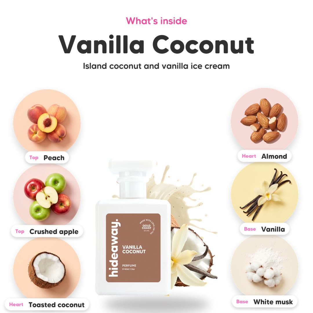 The notes in Vanilla Coconut, animated