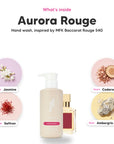 The notes in Aurora Rouge hand wash, animated