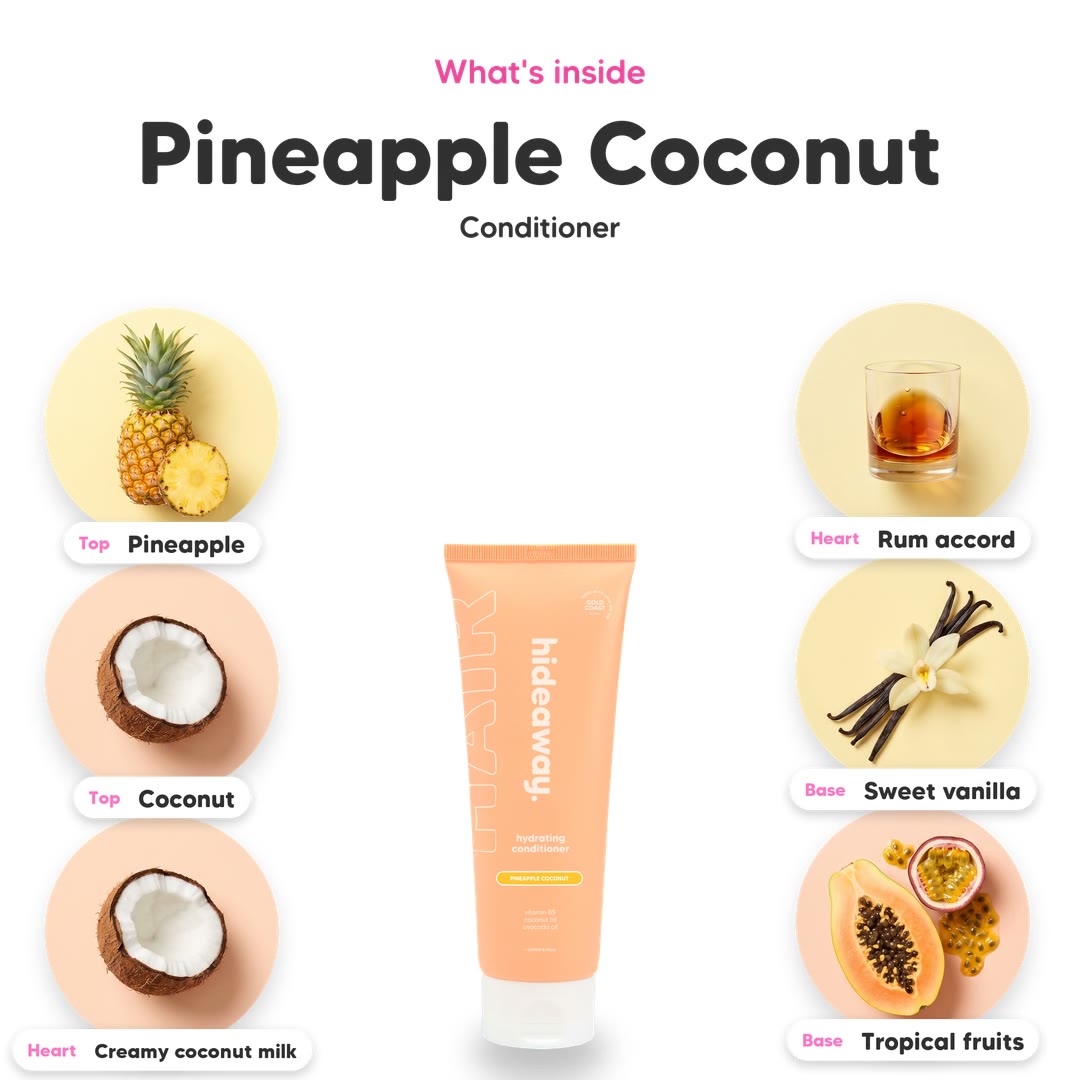 The notes in Pineapple Coconut conditioner, animated