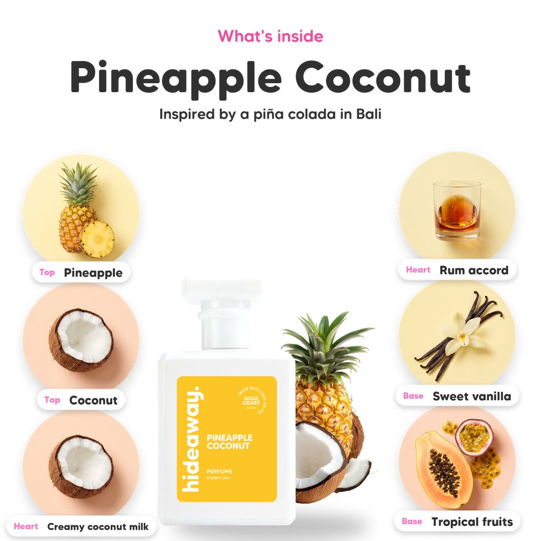 The notes in Pineapple Coconut, animated