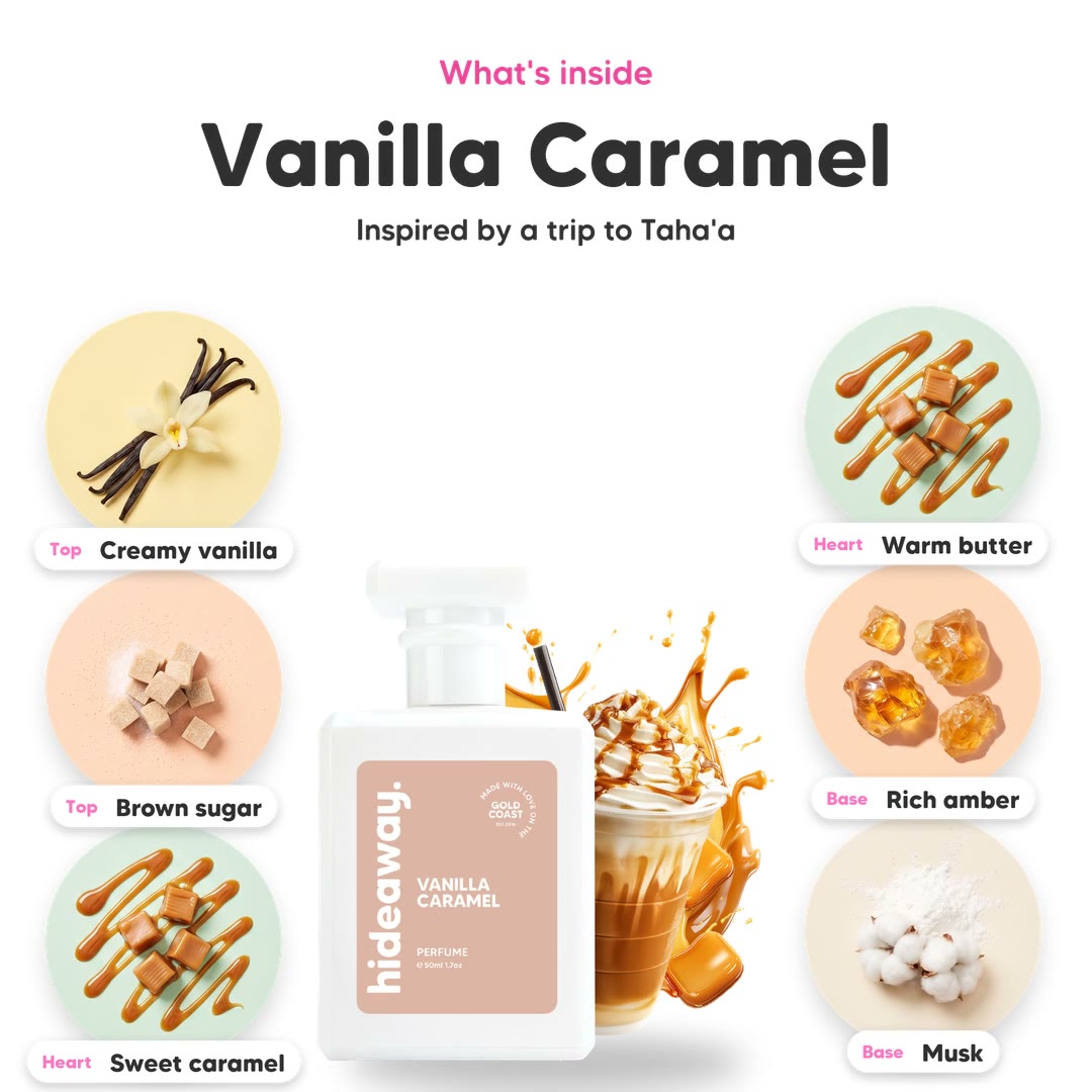 The notes in Vanilla Caramel, animated