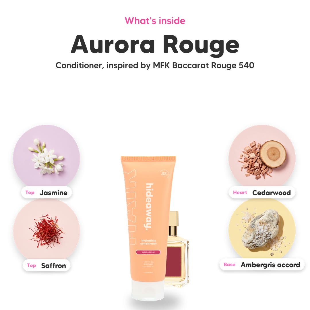 The notes in Aurora Rouge conditioner, animated