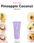 The notes in Pineapple Coconut body scrub, animated