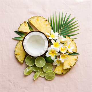 Tropical scents: coconut, pineapple and lime