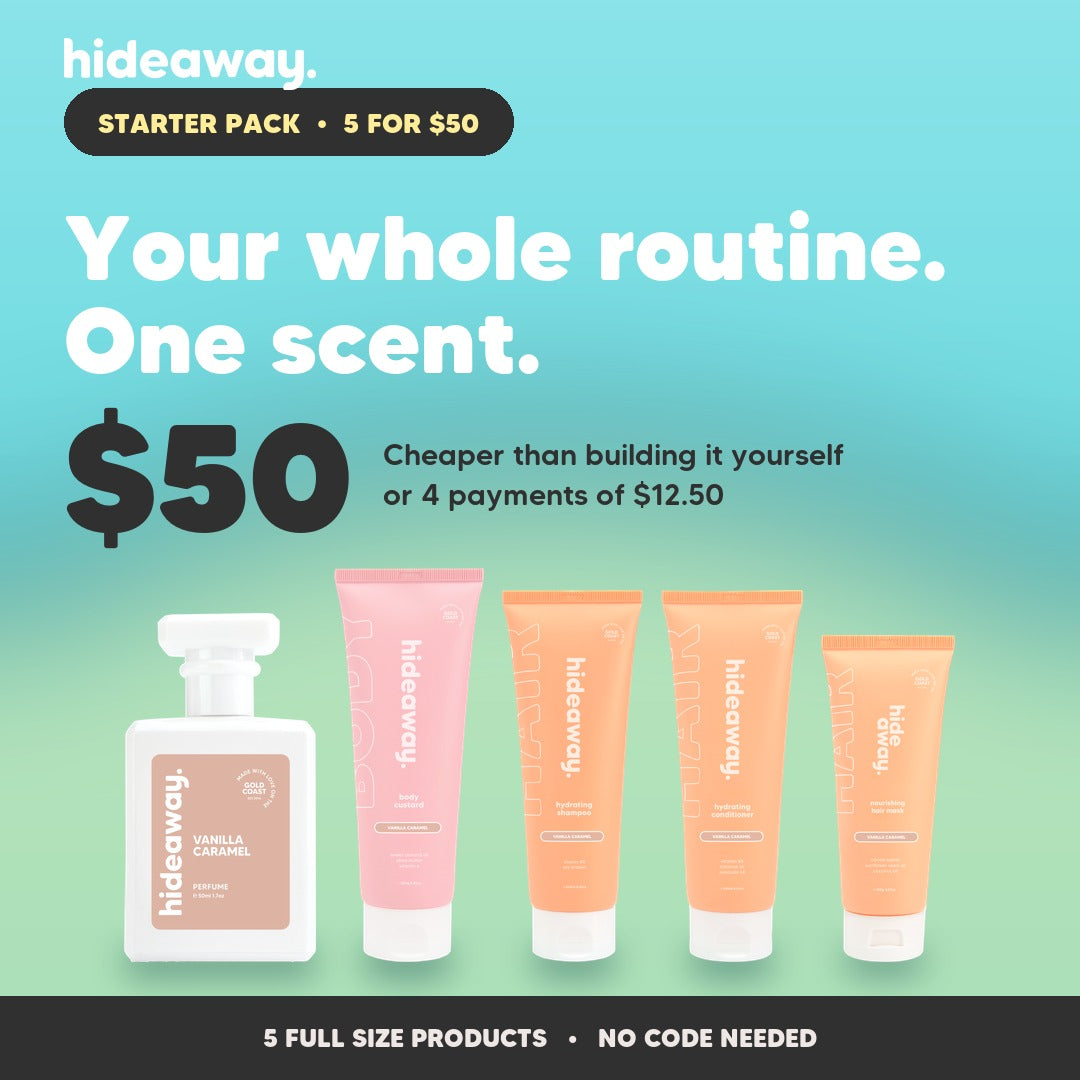 Mix and Match Starter Kit. Your whole routine, one scent. Five full size products for $50.